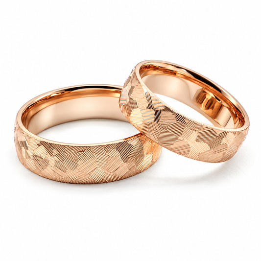 Argollas de matrimonio martilladas en oro rosa | 19R199LQ