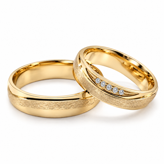Par de Argollas de Matrimonio en oro Rosa de 14 kilates | 19R35LQ