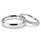 Set de argolla de matrimonio tradicional con churumbela en oro blanco de 14 kilates | 20B110-4LQ + 23CHB4746LQ-2