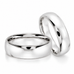 20B110-64LQ Par de Argollas de Matrimonio lisas tradicionales en oro blanco de 10 o 14 Kilates