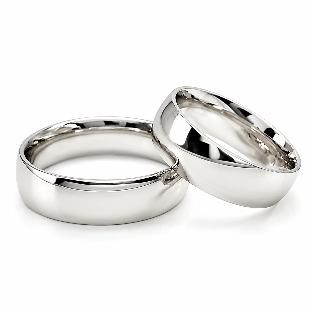 20B110-6LQ  Argollas de Matrimonio en oro blanco de 10 y 14  Kilates.