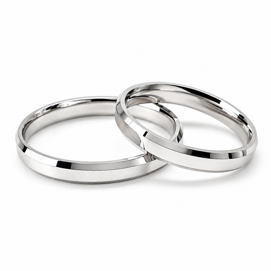 20B170LQ Par de Argollas de Matrimonio en oro blanco de 14 Kilates