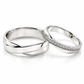 Argollas de matrimonio en oro blanco con circonias y diseño curvo | 20B2598-64LQ