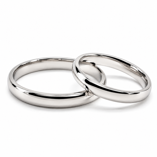 Argollas de matrimonio de media caña en oro blanco de 2.5 mm | 20B33-2LQ