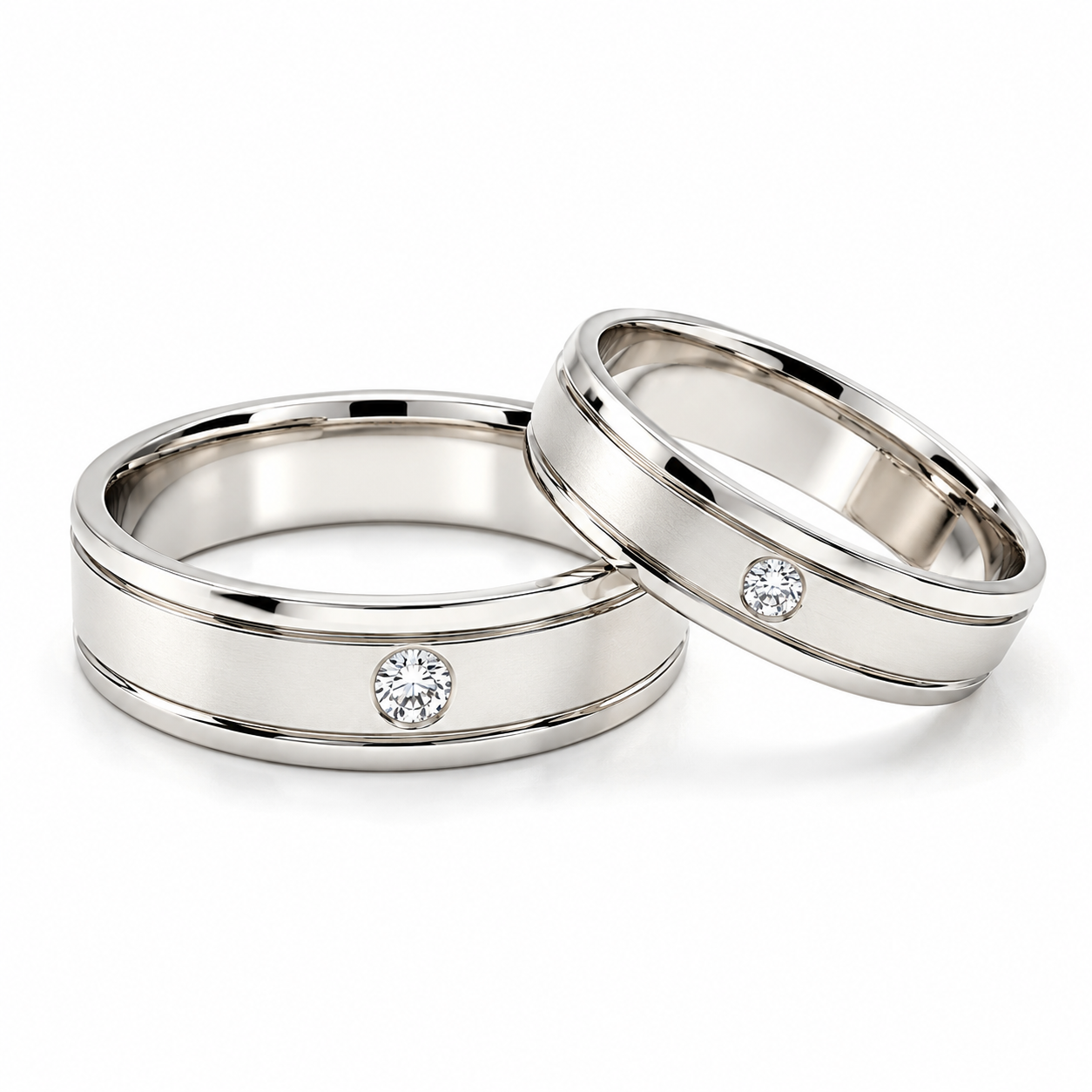 Argollas de matrimonio en oro blanco con diamantes | 20B4042-64LQ