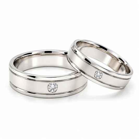 Argollas de matrimonio en oro blanco con diamantes | 20B4042-64LQ