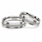 Argollas de matrimonio en oro blanco con diamantes y líneas | 20B675LQ