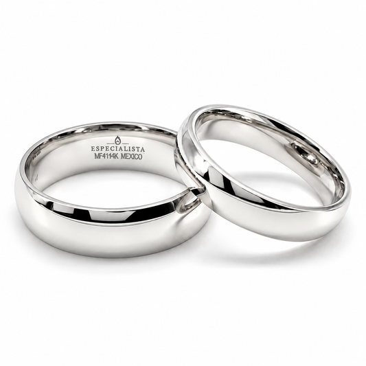 Argollas de Matrimonio lisas en oro blanco de 10 ó 14 Kilates | 20B73-64LQ