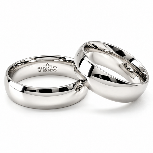 Argollas de Matrimonio lisas en oro blanco de 10 ó 14 Kilates | 20B73-6LQ
