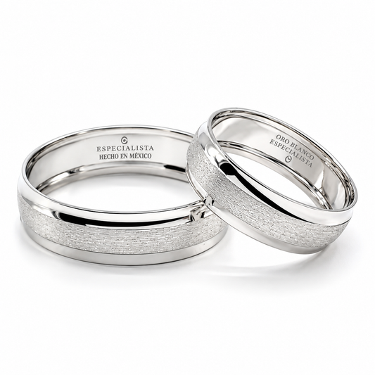 20B83LQ  Argollas de Matrimonio en oro blanco de 10 ó 14  Kilates.