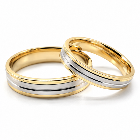 Par de Argollas en oro combinado de 14 kilates | 21C155-54LQ