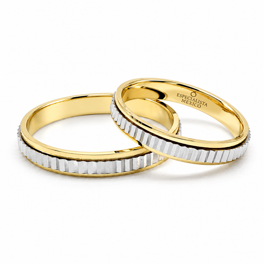 21C16LQ Par de Argollas de Matrimonio en oro de 14 Kilates