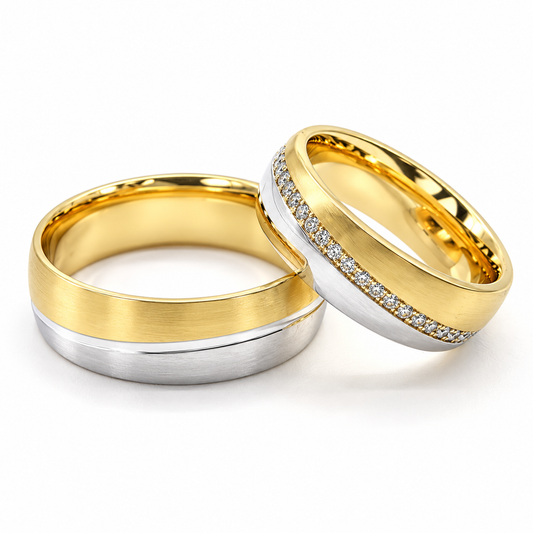 Par de argollas matrimoniales en oro de 14 Kilates | 21C51-7LQ