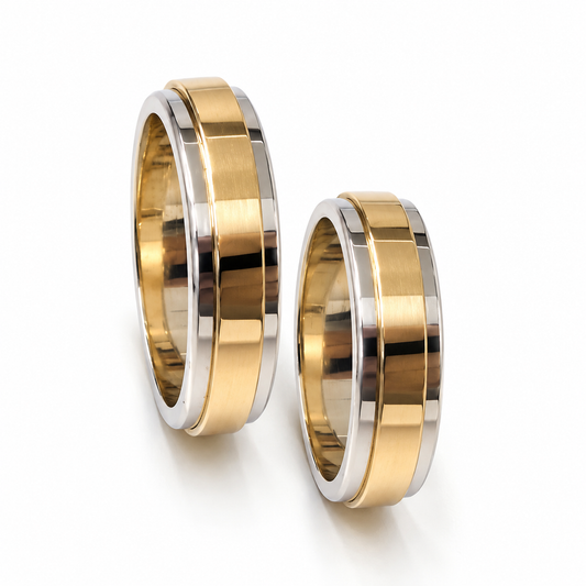 Argollas de Matrimonio en oro combinado de 14 Kilates | 21C65-5LQ