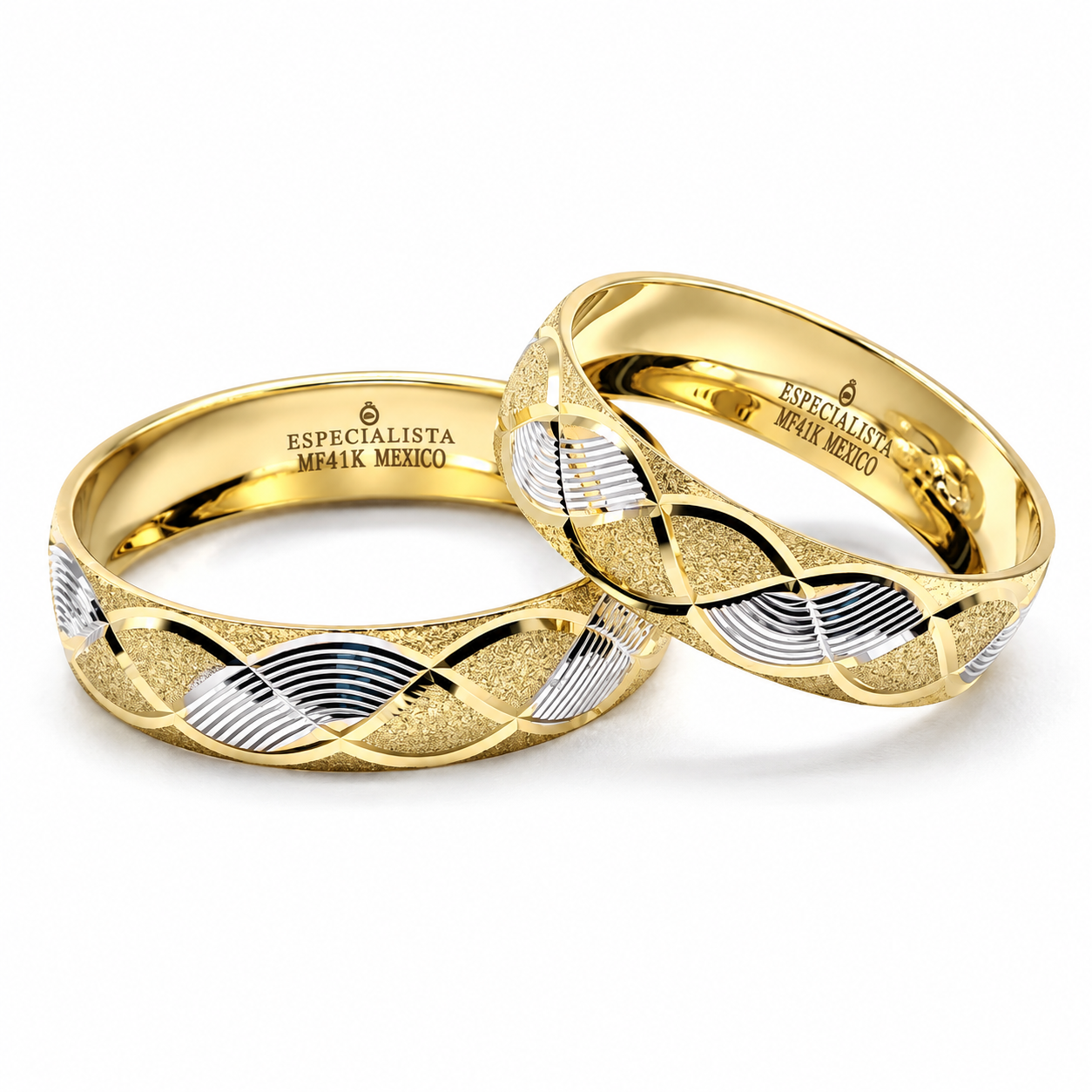 Par de Argollas de Matrimonio en oro de 14 Kilates | 21C80LQ