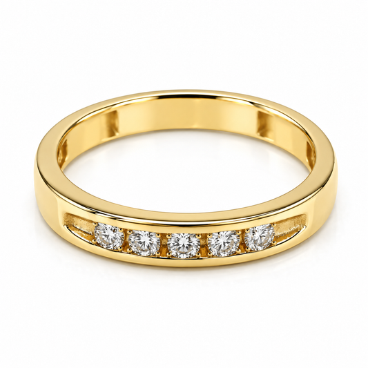 Churumbela en oro amarillo de 14 Kilates montado en diamantes naturales | 22CHA313LQ