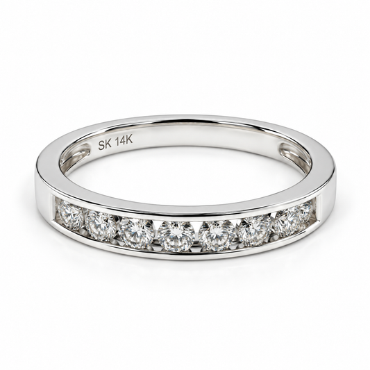 22CHB131438LQ Churumbela en oro blanco de 14 Kilates con Diamantes naturales.