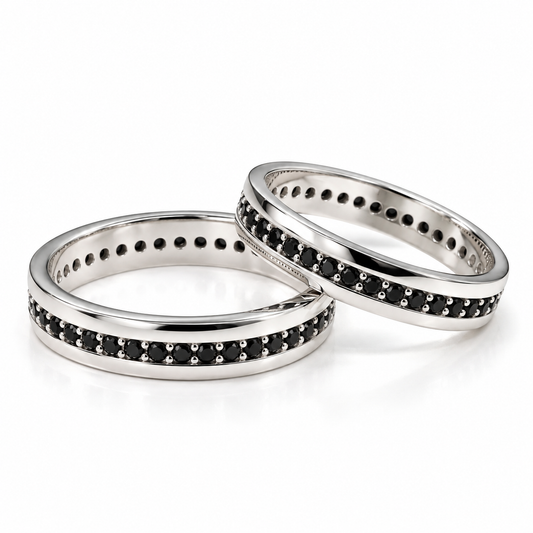 23CHB544NLQ Par de Argollas en oro blanco de 14 Kilates con circonias