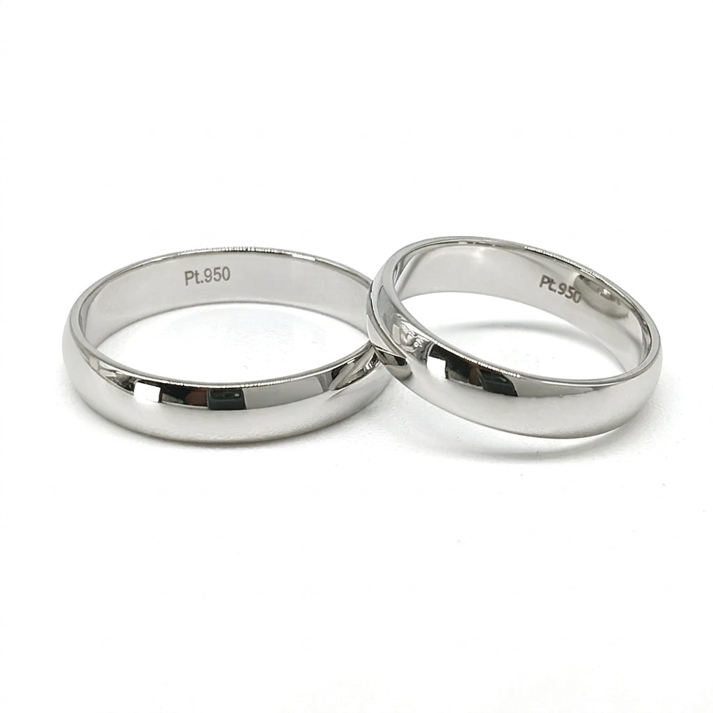 24PTU414LQ Par de Argollas de Matrimonio en Platino .950