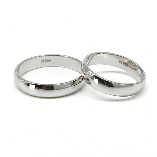 24PTU414LQ Par de Argollas de Matrimonio en Platino .950