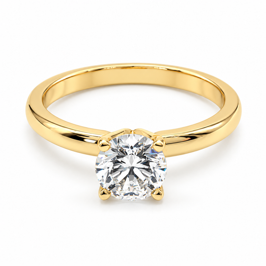 Anillo de compromiso tradicional en oro amarillo de 14 Kilates con Diamante de Laboratorio | 25JCL01LQ