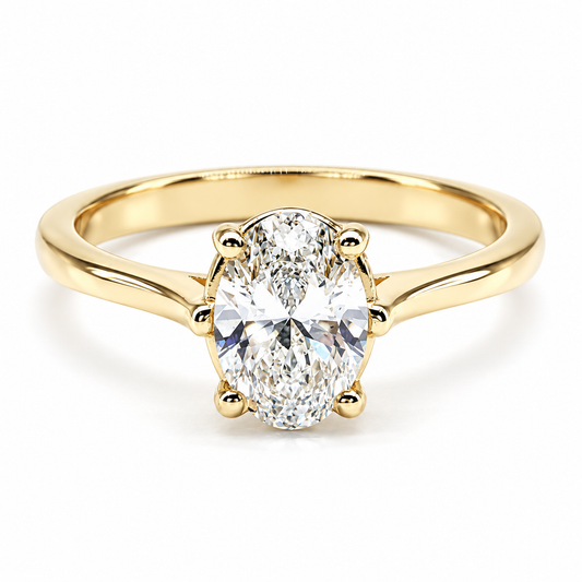 Anillo de compromiso en oro amarillo de 14 kilates con Diamante de Laboratorio | 25JCL13LQ