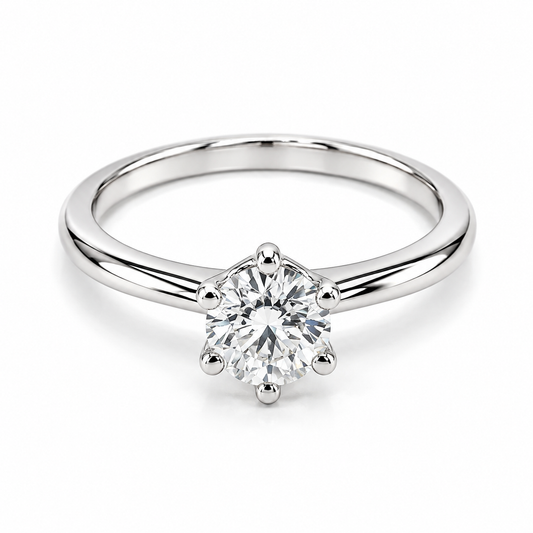 Anillo de compromiso en oro blanco de 14 kilates con diamante de laboratorio | 25JCL14BLQ