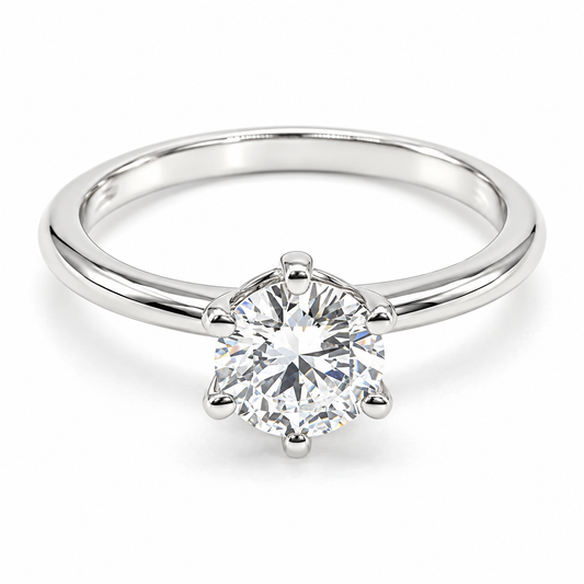 Anillo de compromiso en oro blanco de 14 kilates con Diamante de Laboratorio | 25JCL16LQ
