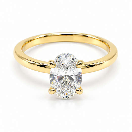 Anillo de compromiso en oro amarillo de 14 kilates con diamante de laboratorio | 25JCL17LQ