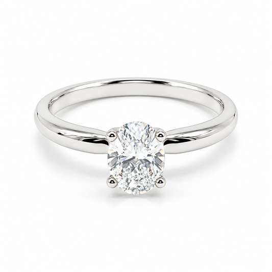 Anillo de compromiso en oro blanco de 14 kilates con diamante de laboratorio | 25JCL18LQ