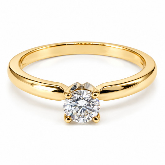 Anillo de compromiso en oro amarillo de 14 kilates con diamante de laboratorio | 25JCL21LQ