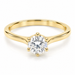 Anillo de compromiso tradicional en oro Amarillo de 14 kilates con diamante de laboratorio en corte redondo | 25JCL25LQ