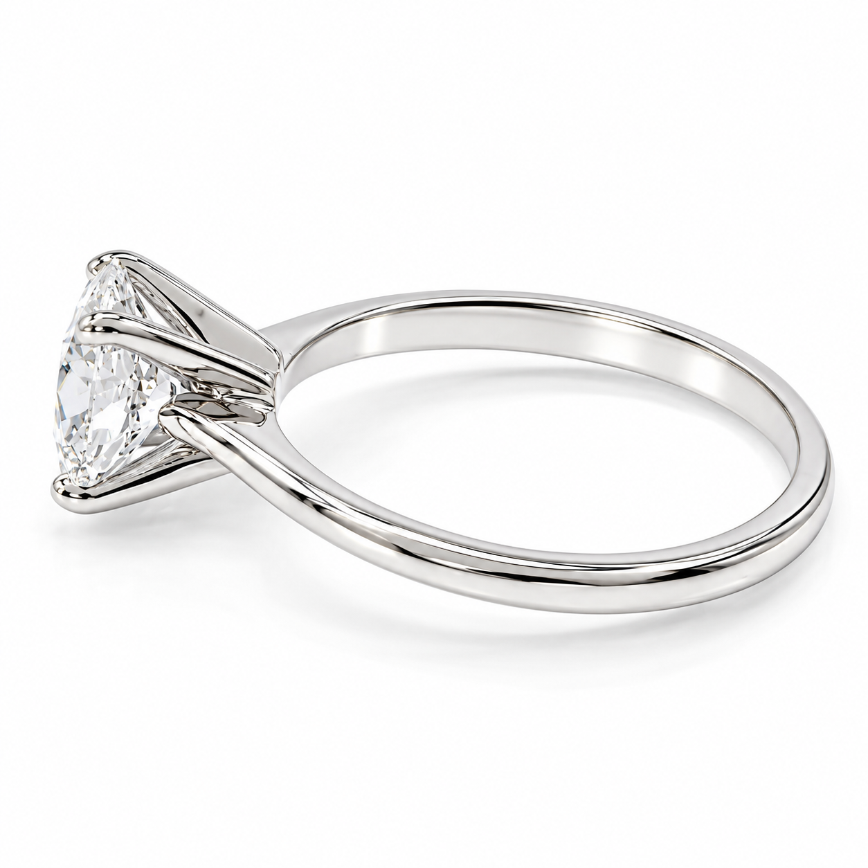 Anillo de compromiso tradicional en oro blanco de 14 kilates con diamante de laboratorio | 25JCL27LQ