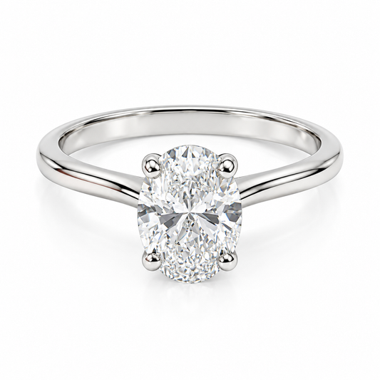 Anillo de compromiso tradicional en oro blanco de 14 kilates con diamante de laboratorio | 25JCL27LQ