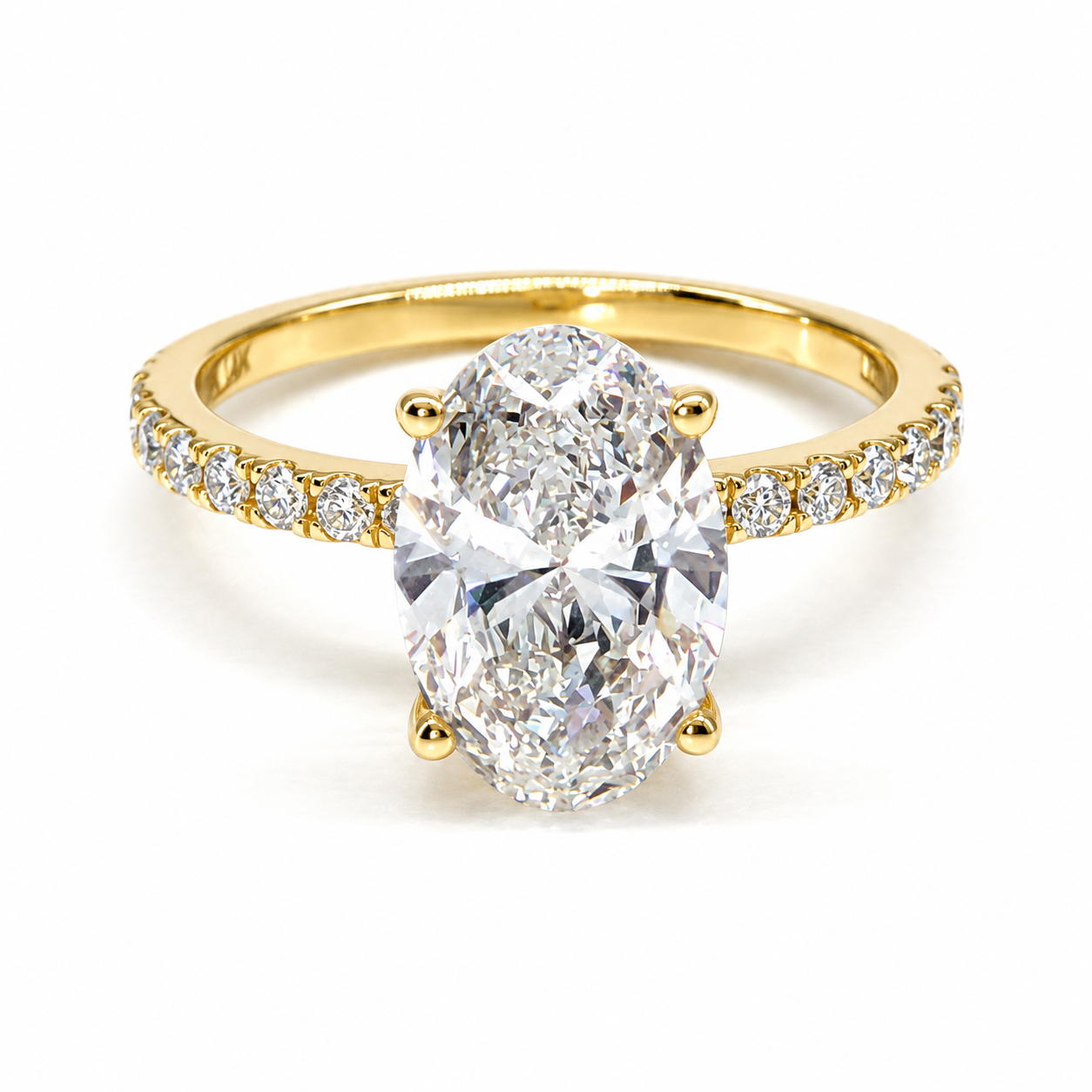 25JCL299950LQ Anillo de compromiso en oro amarillo de 14 Kilates con Diamante de Laboratorio