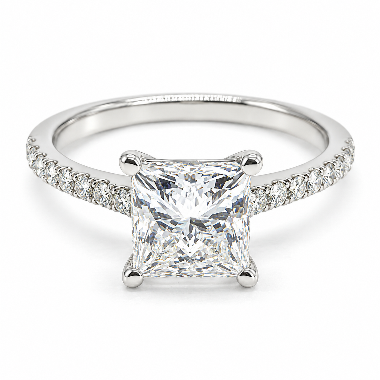 25JCL311334LQ  Anillo de compromiso en oro blanco de 14 kilates con Diamante de Laboratorio