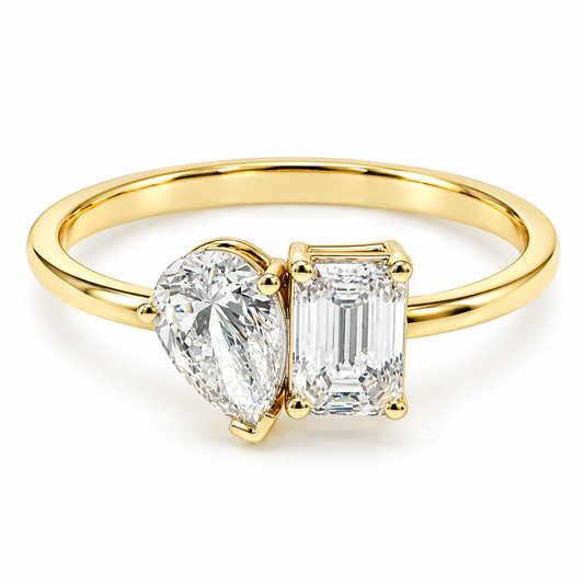 Anillo de compromiso en oro amarillo de 14 kilates con Diamante de Laboratorio | 25JCL311999LQ