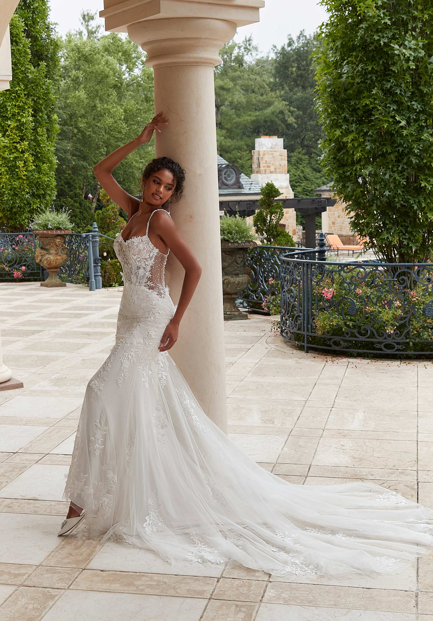 Sirena Vestido De Novia Brillo Corte Sirena Novia Palabra De Honor