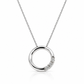 30JC190704LQ Collar circular en oro blanco de 14 Kilates con 3 Diamantes naturales