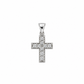 30JC219201LQ Colgante de cruz en oro blanco de 14 Kilates con Diamantes naturales