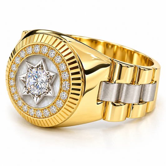 30JC22LQ Anillo para caballero en oro amarillo de 10 kilates