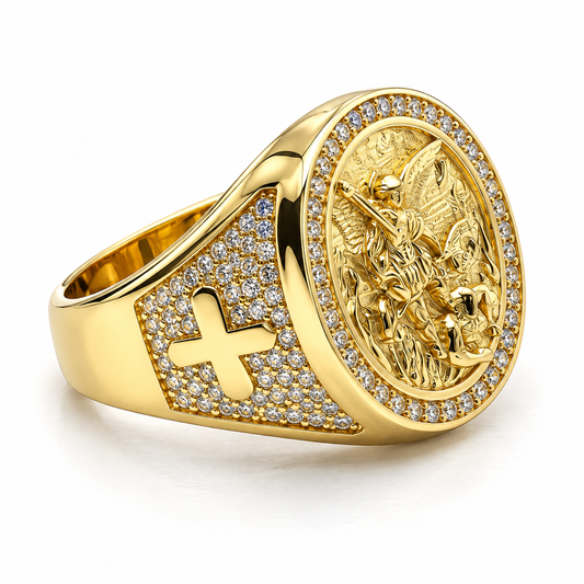 30JC50LQ Anillo para Caballero con imagen de San Miguel Arcángel