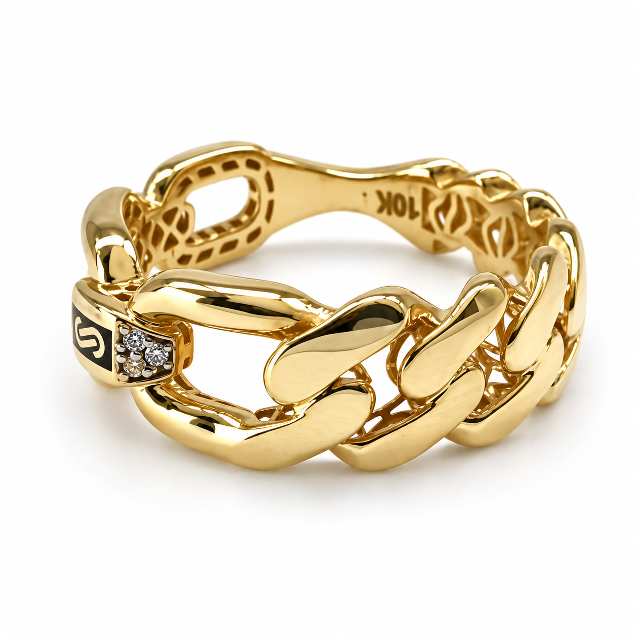 30JC58LQ Anillo Monaco en oro amarillo de 10 Kilates