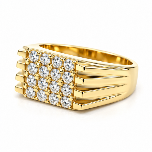 30JC62LQ Anillo para caballero en oro amarillo de 10 Kilates con circonias