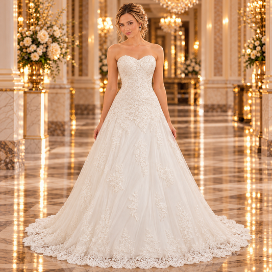 Vestido de Novia Candy línea A Ivory 51BBCANDYLQ, vista frontal