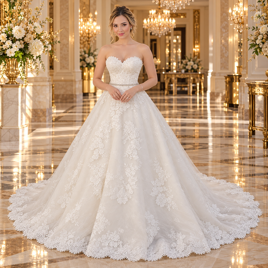 Vestido princesa ivory 51BDA14LQ, vista frontal