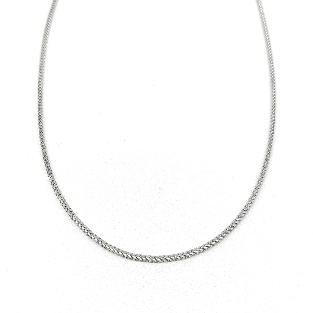 6040070LQ Cadena Franco en oro blanco de 14 kilates