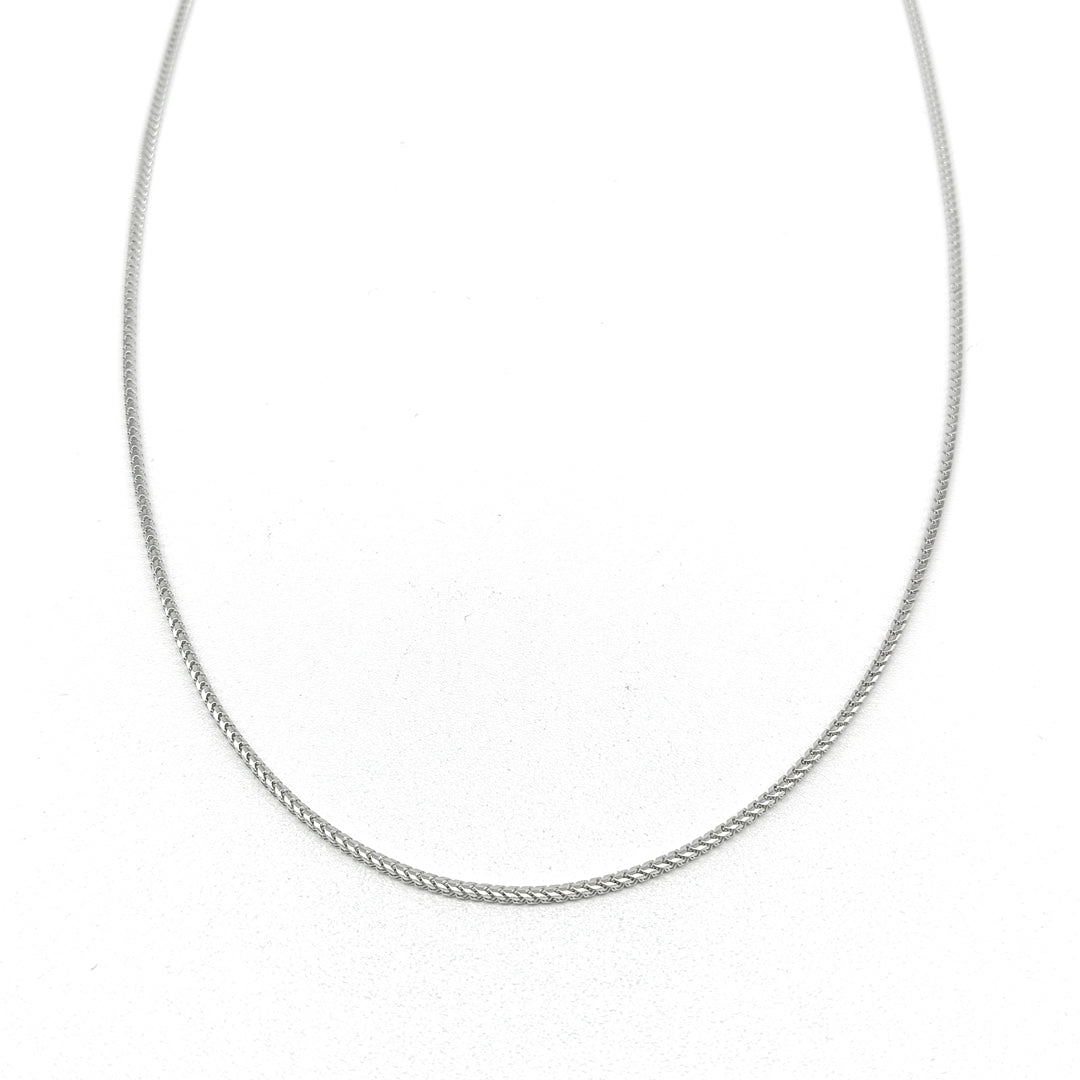 6040072BLQ-1.5MM Cadena Franco en oro blanco de 14 kilates