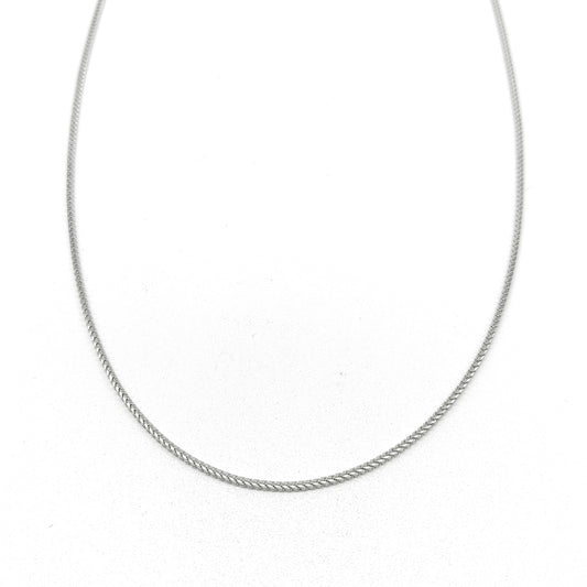 6040072BLQ-1.5MM Cadena Franco en oro blanco de 14 kilates