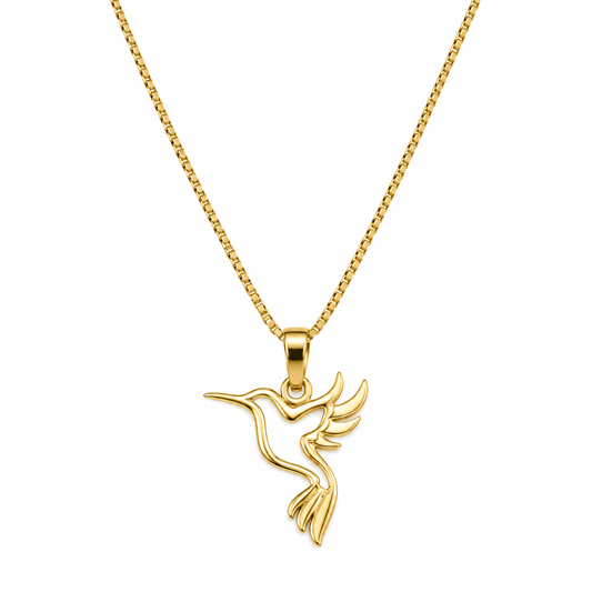 Collar de colibrí en oro de 14K | 6040142LQ
